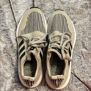 adidas Tan and Black Athletic Sneakers